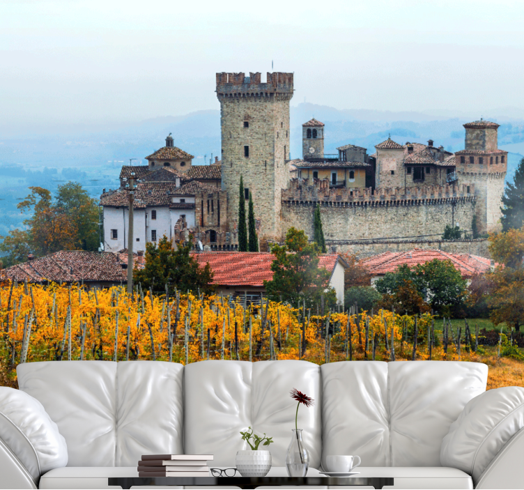 City wall mural legacy castle landscape - TenStickers