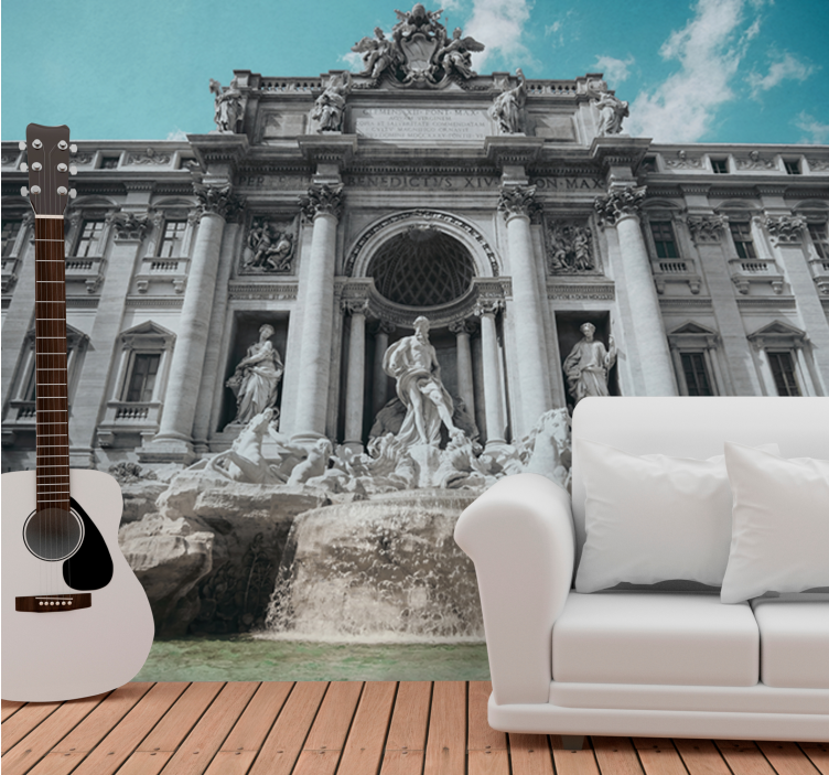 City wall mural trevi fountain artwork - TenStickers