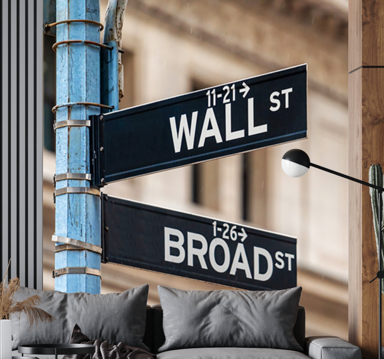 City wall mural wall street sign art decor - TenStickers