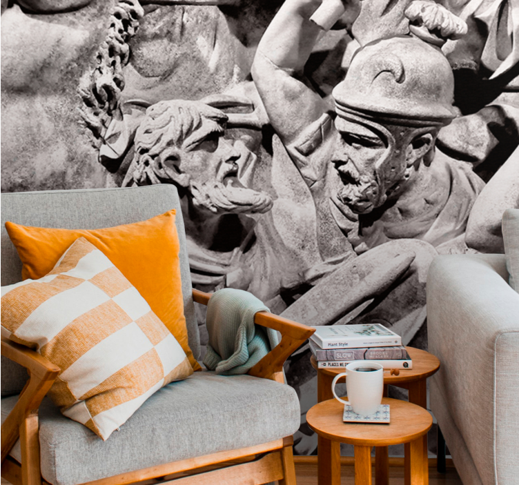 Classic art wall mural ancient battle scene - TenStickers