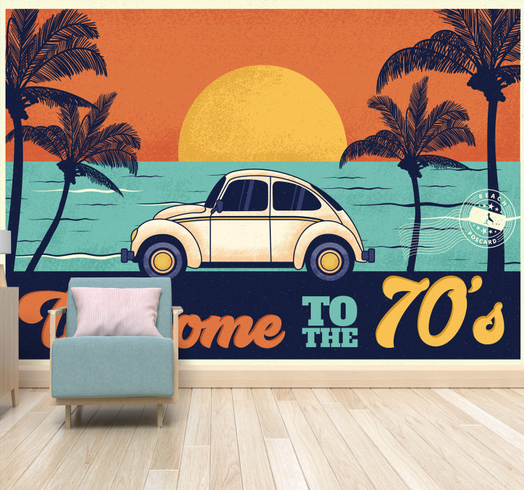 Classic Car Escape wall mural vehicle - TenStickers