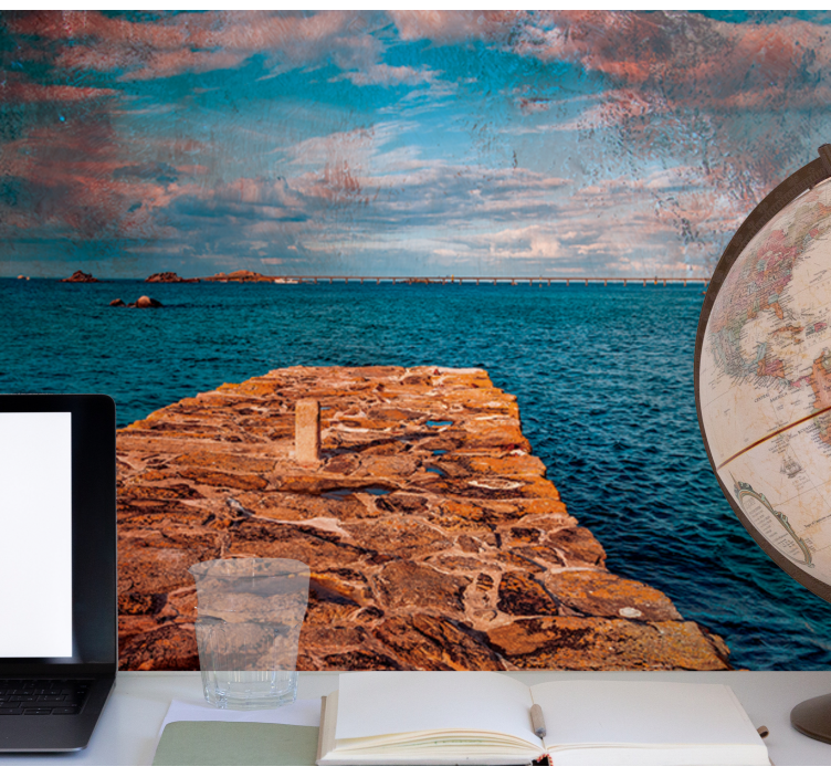 Coastal Rock Path landscape wall mural - TenStickers