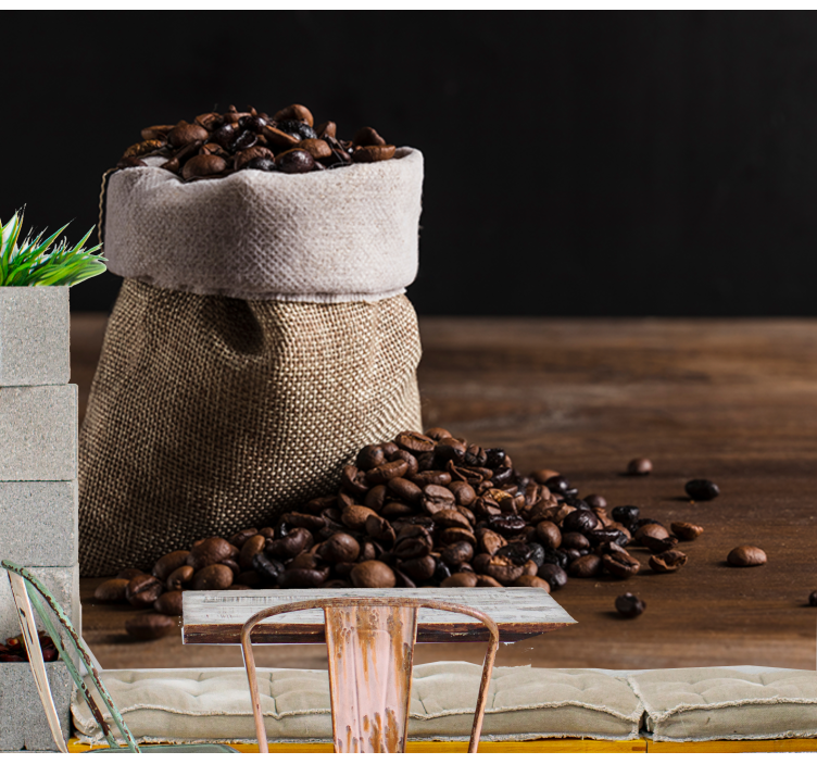 Coffee Bean Bag music wall mural - TenStickers