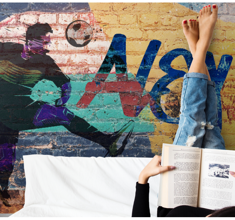 Coloured football graffiti Teenage Wall Murals - TenStickers