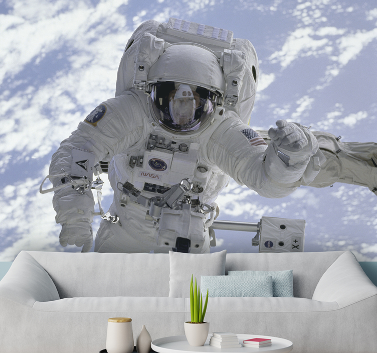 Space wall mural astronaut in orbit - TenStickers