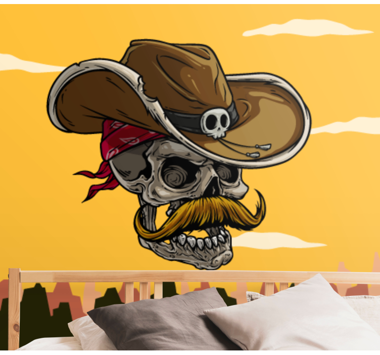 Cowboy Skull Design graffiti wall mural - TenStickers