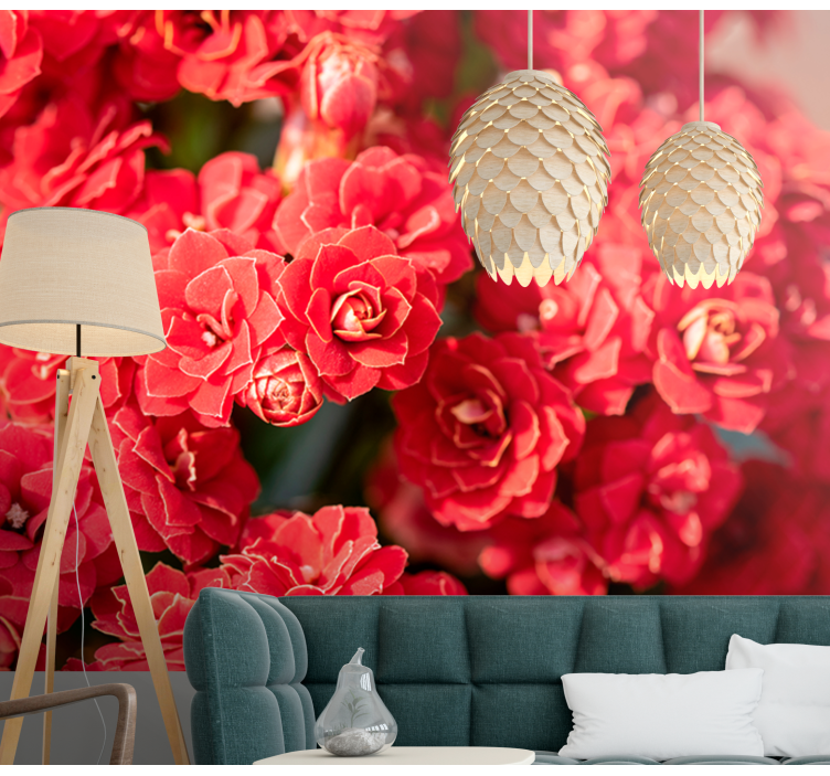 Crimson Blooming Flora flower wall mural - TenStickers