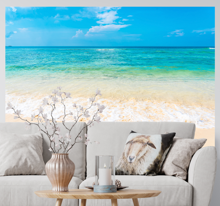 crystal clear beach under the sea mural - TenStickers
