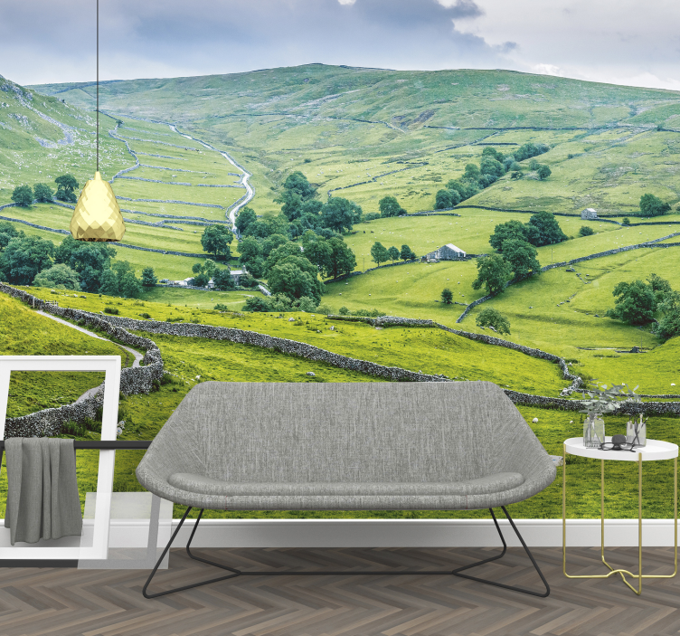 English countryside living room wallpaper - TenStickers