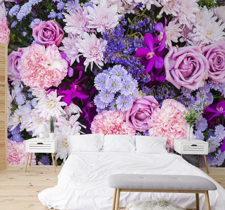 Bright flower arrangement 3D wallpaper - TenStickers