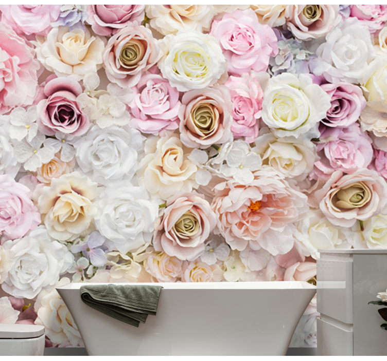 Flower wall mural delicate rose arrangement - TenStickers