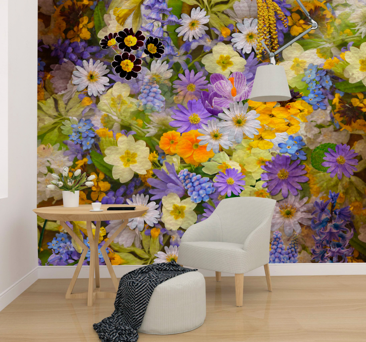 Flower wall mural floral bloom collection - TenStickers