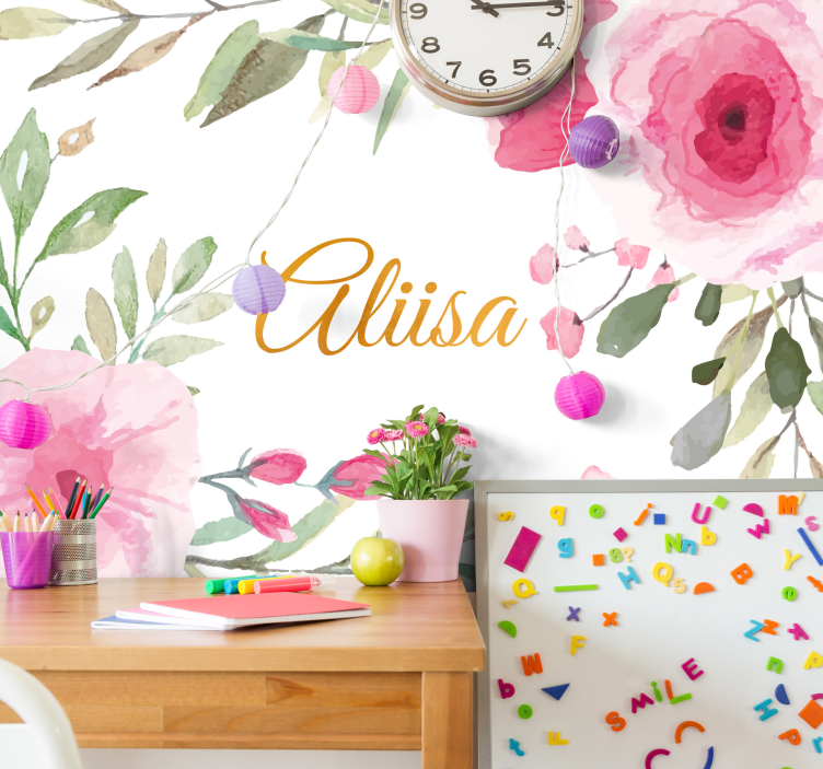 Flower wall mural floral elegance unveiled - TenStickers