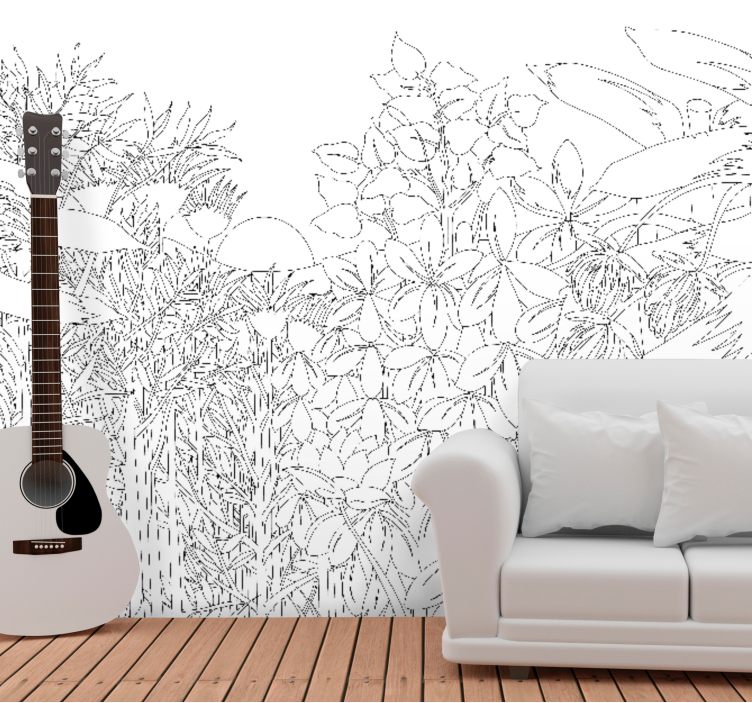 Flower wall mural floral nature design - TenStickers