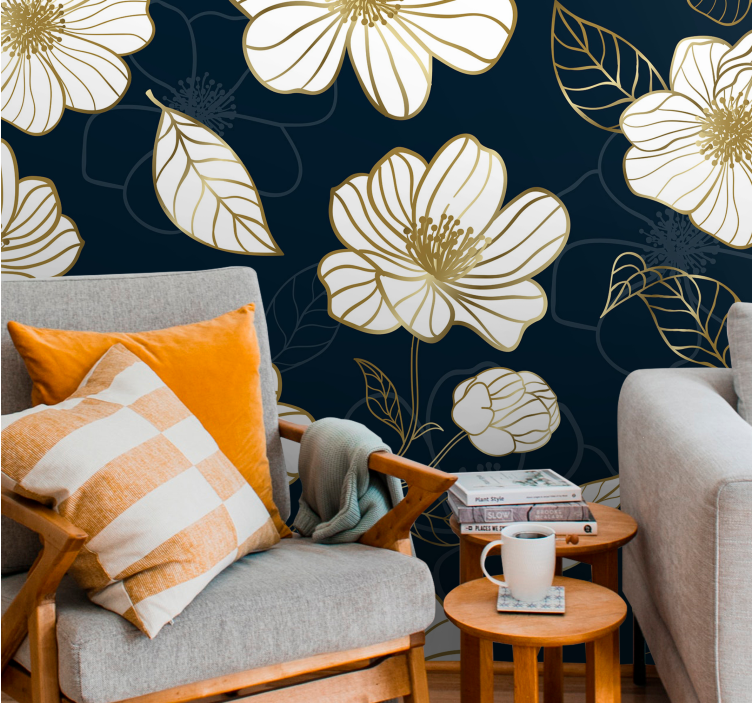 Flower wall mural graceful botanical arrangement - TenStickers