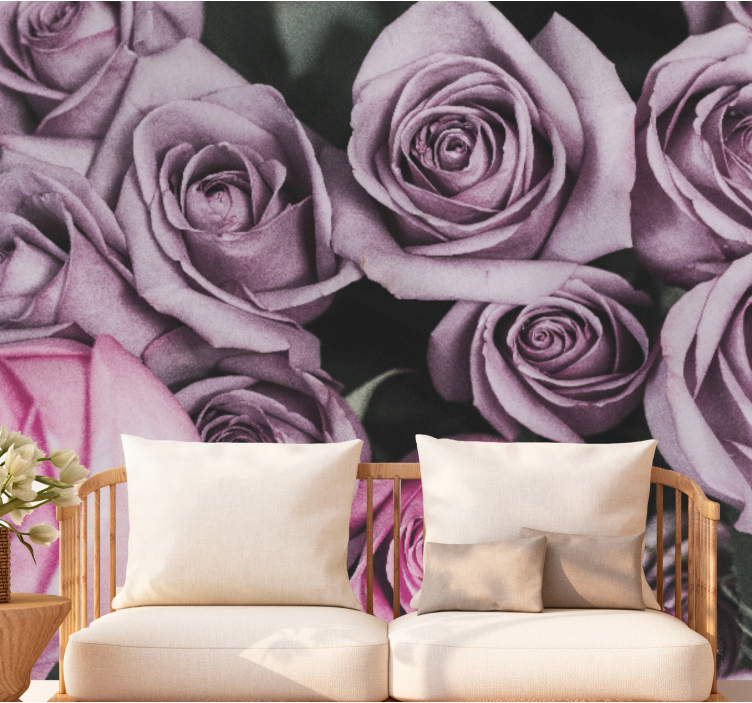 Flower wall mural lavender rose bouquet - TenStickers