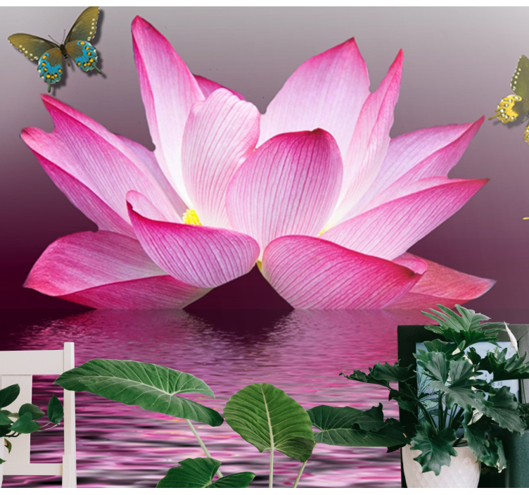 Flower wall mural lotus blossom serenity - TenStickers