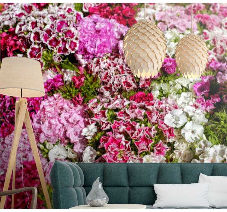 Flower wall mural vibrant floral garden - TenStickers