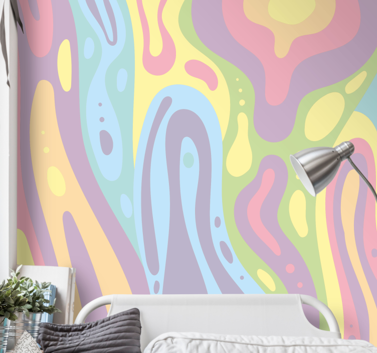 Flowing color patterns abstract wall mural - TenStickers