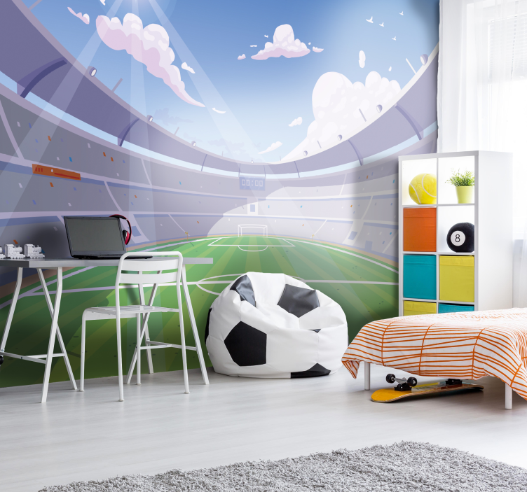 Football Field Kids Wall Mural - TenStickers