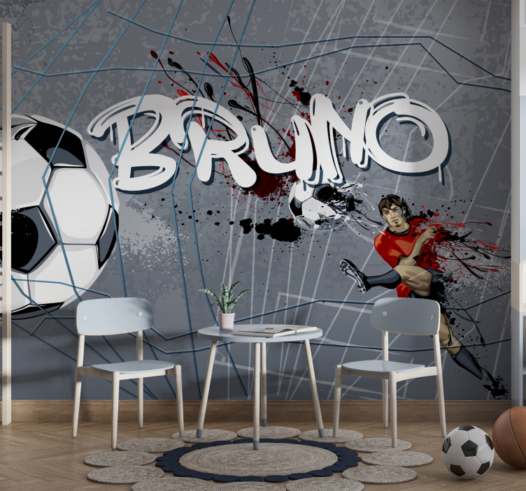 Football Player Wall Mural For Teenage Bedroom - TenStickers