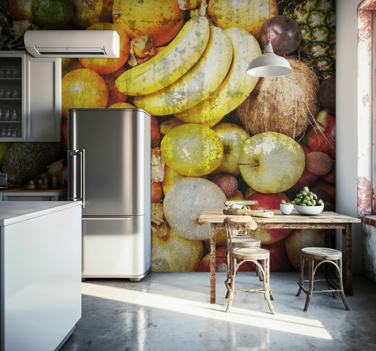 Fruit on stone wall mural - TenStickers