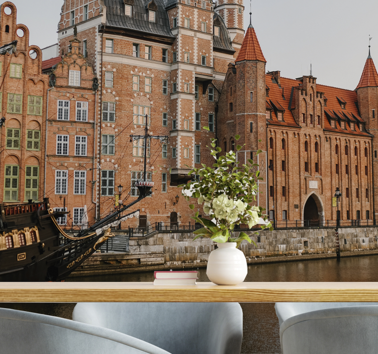 Gdańsk city scape wall mural - TenStickers