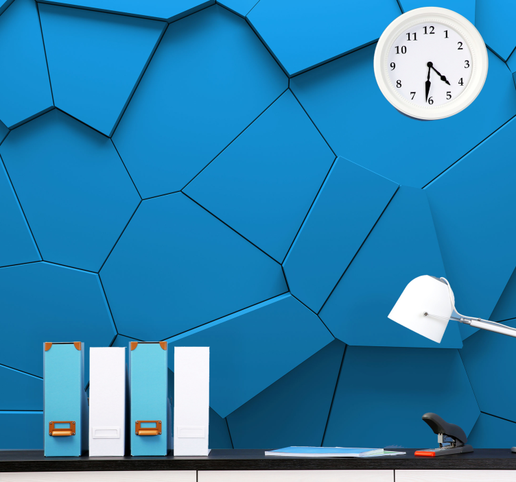 Geometric blue pattern texture wall mural - TenStickers