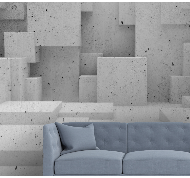 Geometric Concrete Pattern mural stone wall - TenStickers