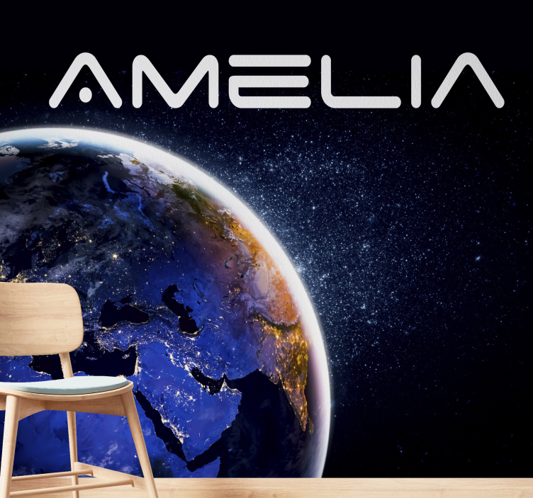 Globe and Stars space wall mural - TenStickers