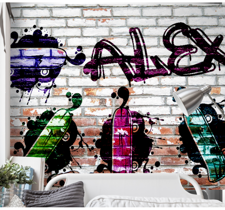 Graffiti wall mural colorful skateboard design - TenStickers