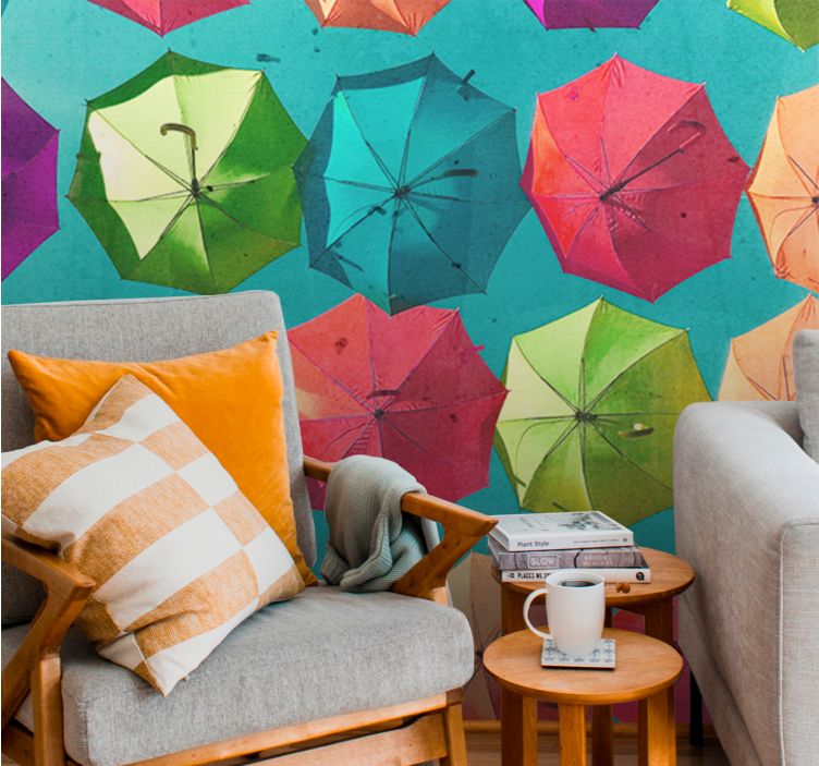 Graffiti wall mural colorful umbrella design - TenStickers