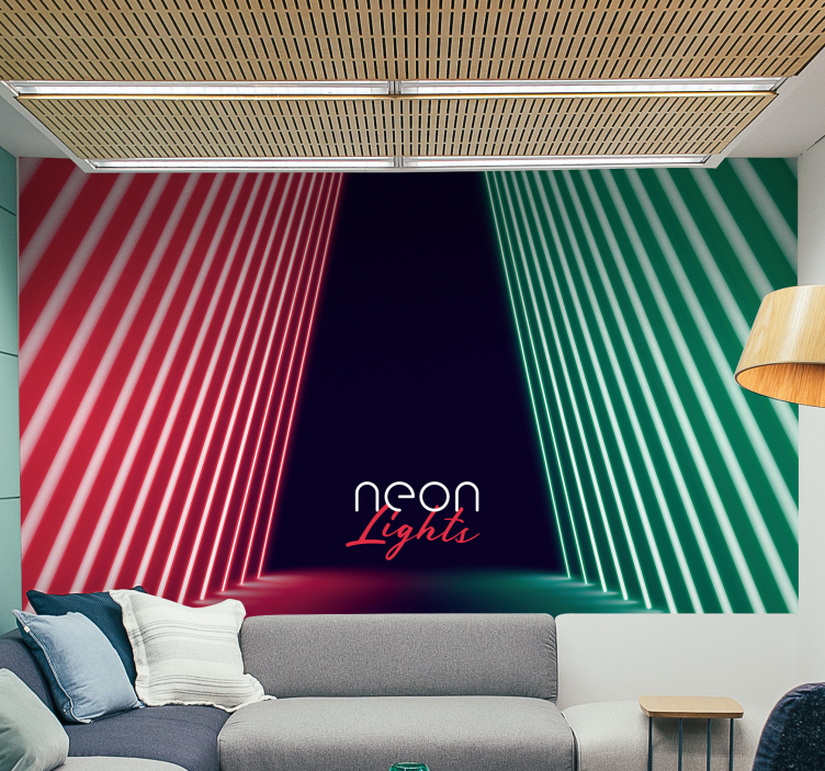 Graffiti wall mural neon geometric stripes - TenStickers
