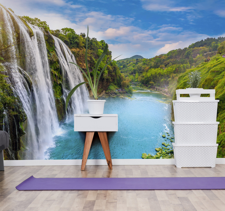 Grand Cascade wall mural waterfall - TenStickers