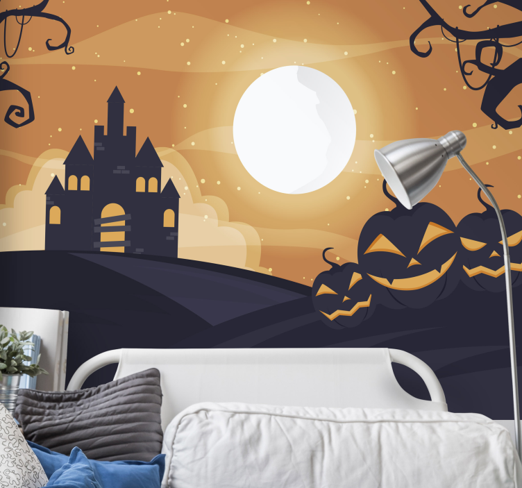 Haunted Castle Night wall mural halloween - TenStickers