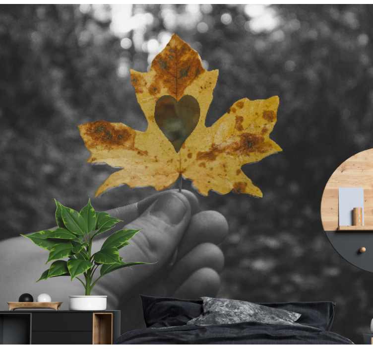 Heart-Shaped Leaf wall mural nature - TenStickers