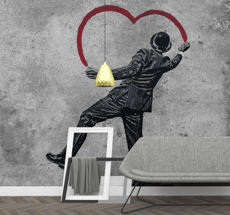 Heart-Shaped Love Gesture graffiti wall mural - TenStickers