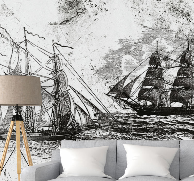 Historic sailing ships wall mural vehicle - TenStickers
