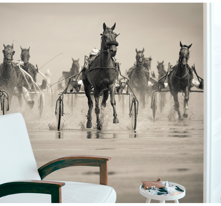 Horses Racing Together animals wall mural - TenStickers
