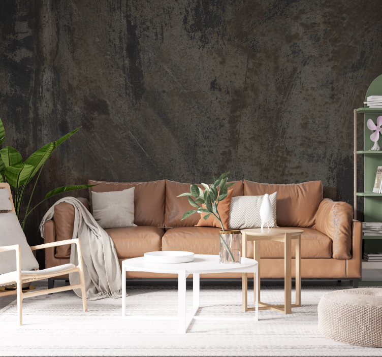 Industrial gray rusty iron wall mural - TenStickers