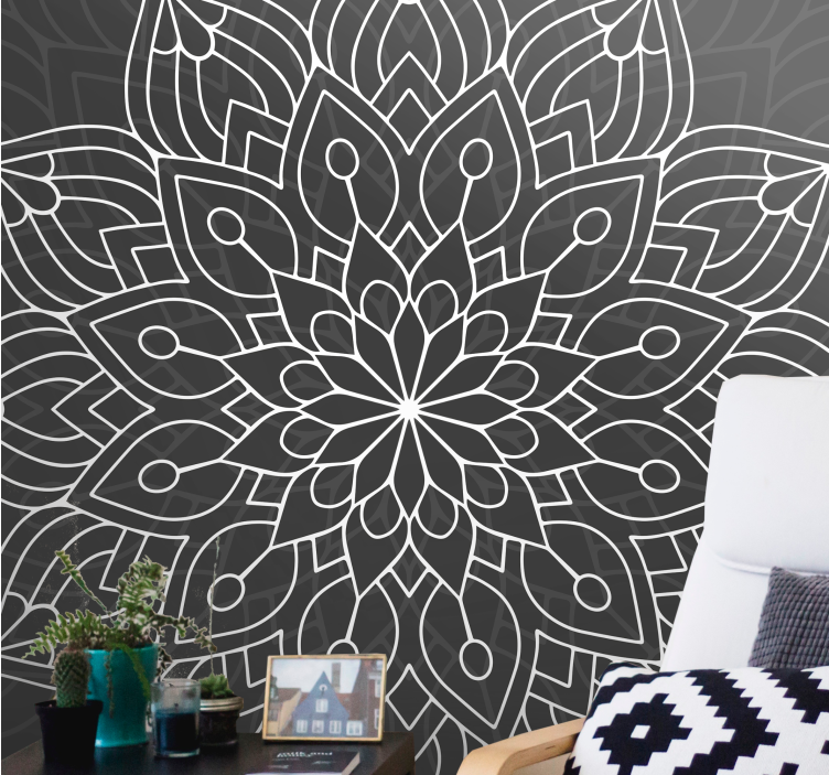 Intricate floral pattern mandala wall mural - TenStickers