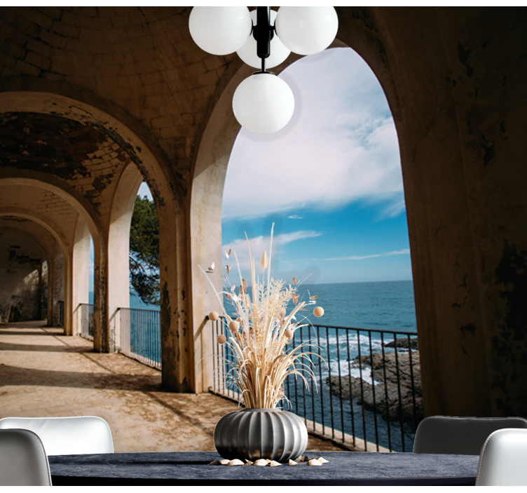 Landscape wall mural coastal archway scene - TenStickers