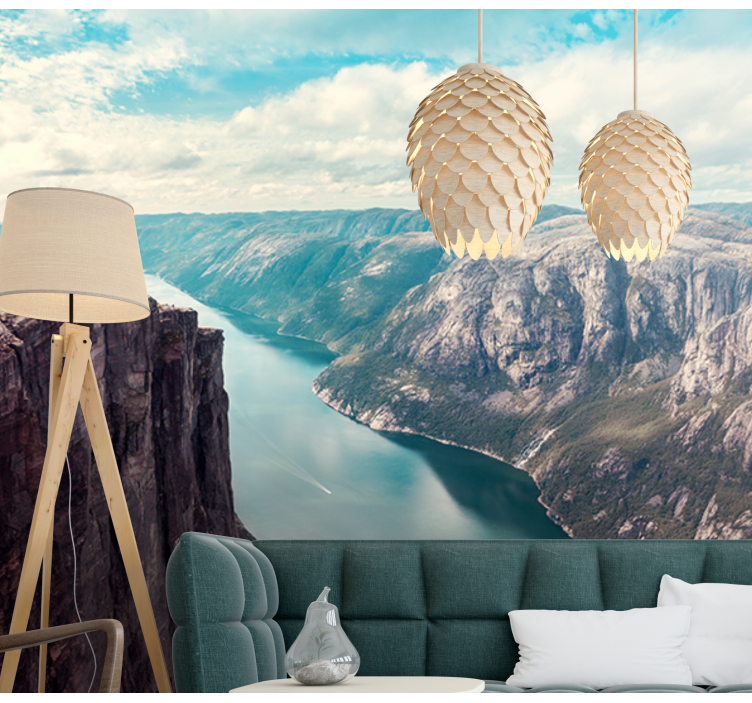 Landscape wall mural grand fjord view - TenStickers