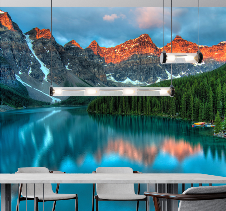 Landscape wall mural grand mountain reflections - TenStickers