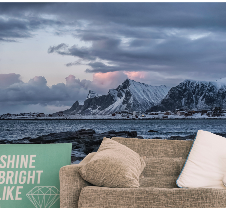 Landscape wall mural icy summit peaks - TenStickers