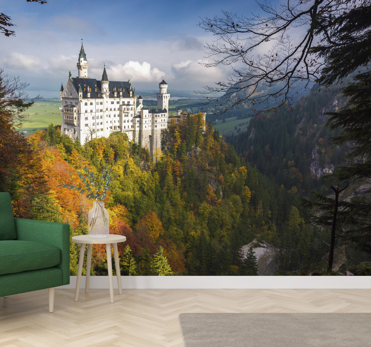 Landscape wall mural majestic castle overlook - TenStickers