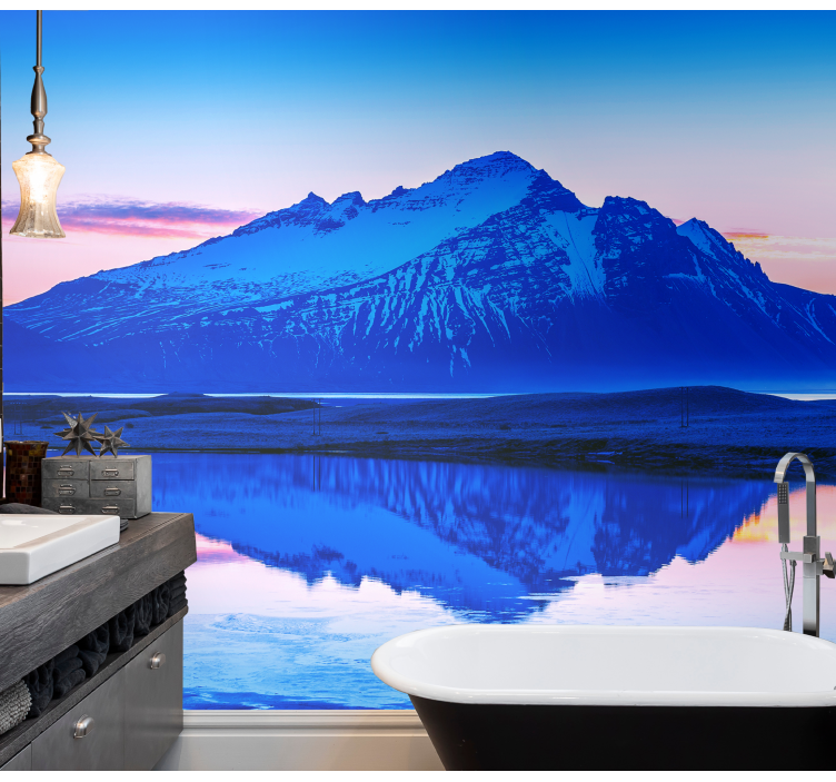 Landscape wall mural majestic frozen peaks - TenStickers