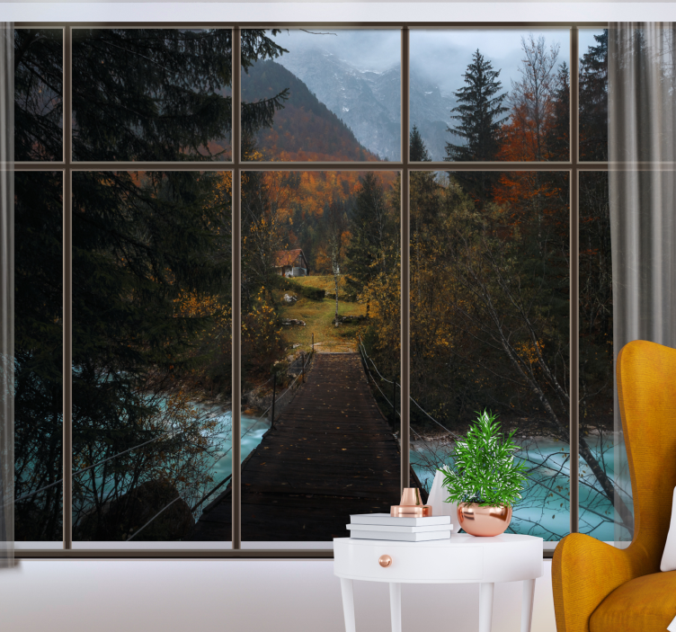 Landscape wall mural mountain pathway scene - TenStickers