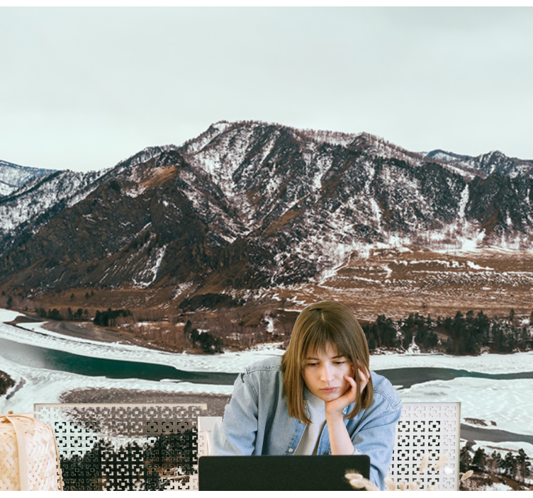 Landscape wall mural mountain river scene - TenStickers