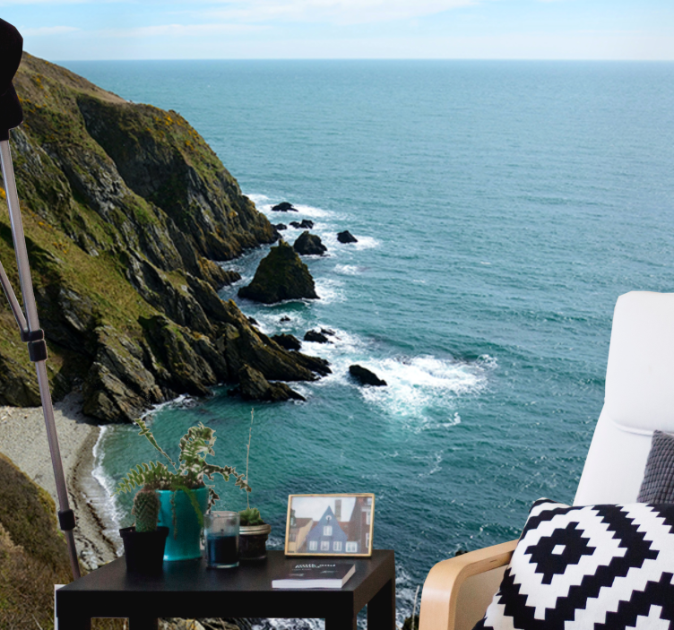 Landscape wall mural seaside stone design - TenStickers